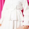 Floral Embroidered Ruffled Skirt Set White - Imagen 4