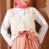 Floral Patterned Openwork Buttoned Vest Stone