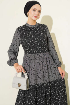 Alternative view of Floral Tiered Ruffle Dress Smoke