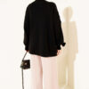 Floral Embroidered Knit Sweater Black - Image 3