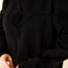 Floral Embroidered Knit Sweater Black - Image 4