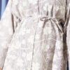 Floral Embossed Long Tunic with Tie Waist Burgundy – Image 4