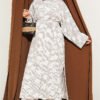 Floral Embossed Long Tunic with Tie Waist Brown