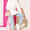 Floral Pattern Button-Up Knit Cardigan Pink – Bild 2