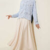 Floral Embroidery Openwork Short Knit Cardigan Baby Blue - Afbeelding 2