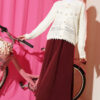 Floral Embroidery Openwork Short Knit Cardigan Ecru – Image 2
