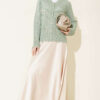 Floral Embroidery Openwork Short Knit Cardigan Mint - Afbeelding 2