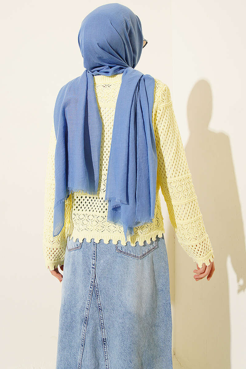 Floral Embroidery Openwork Short Knit Cardigan Yellow – Image 3