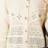 Floral Embroidery Openwork Short Knit Cardigan Stone - immagine 4