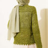 Floral Embroidery Openwork Short Knit Cardigan Green - Afbeelding 3