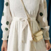 Floral Embroidered Detail Dress Khaki - Image 4