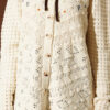 Embroidered Floral Openwork Knit Cardigan Beige – Image 4