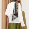 Floral Embroidered Button-Up Short Knit Cardigan White - Imagen 3