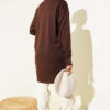 Button-Up Mercerized Cardigan with Floral Embroidery Brown - Afbeelding 3