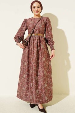 Embroidered Floral Smocked Dress Rose Dust
