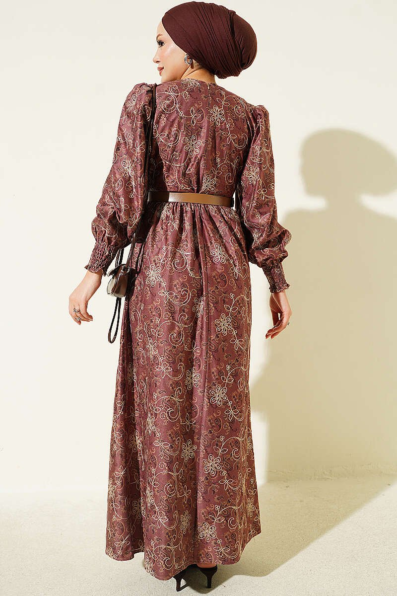 Embroidered Floral Smocked Dress Rose Dust - Image 3