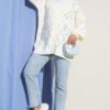 Floral Diamond Pattern Knit Cardigan Ecru - الصورة 2