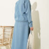 Denim Jacket and Skirt Two-Piece Set Light Blue - immagine 3