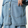 Denim Jacket and Skirt Two-Piece Set Light Blue - immagine 4