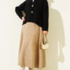 Double Gold Button Short Knit Cardigan Black - Afbeelding 2