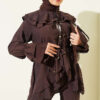 Double Collar Tied Two-Piece Set Brown – Bild 2