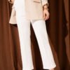 Scuba Trousers with Side Slits White