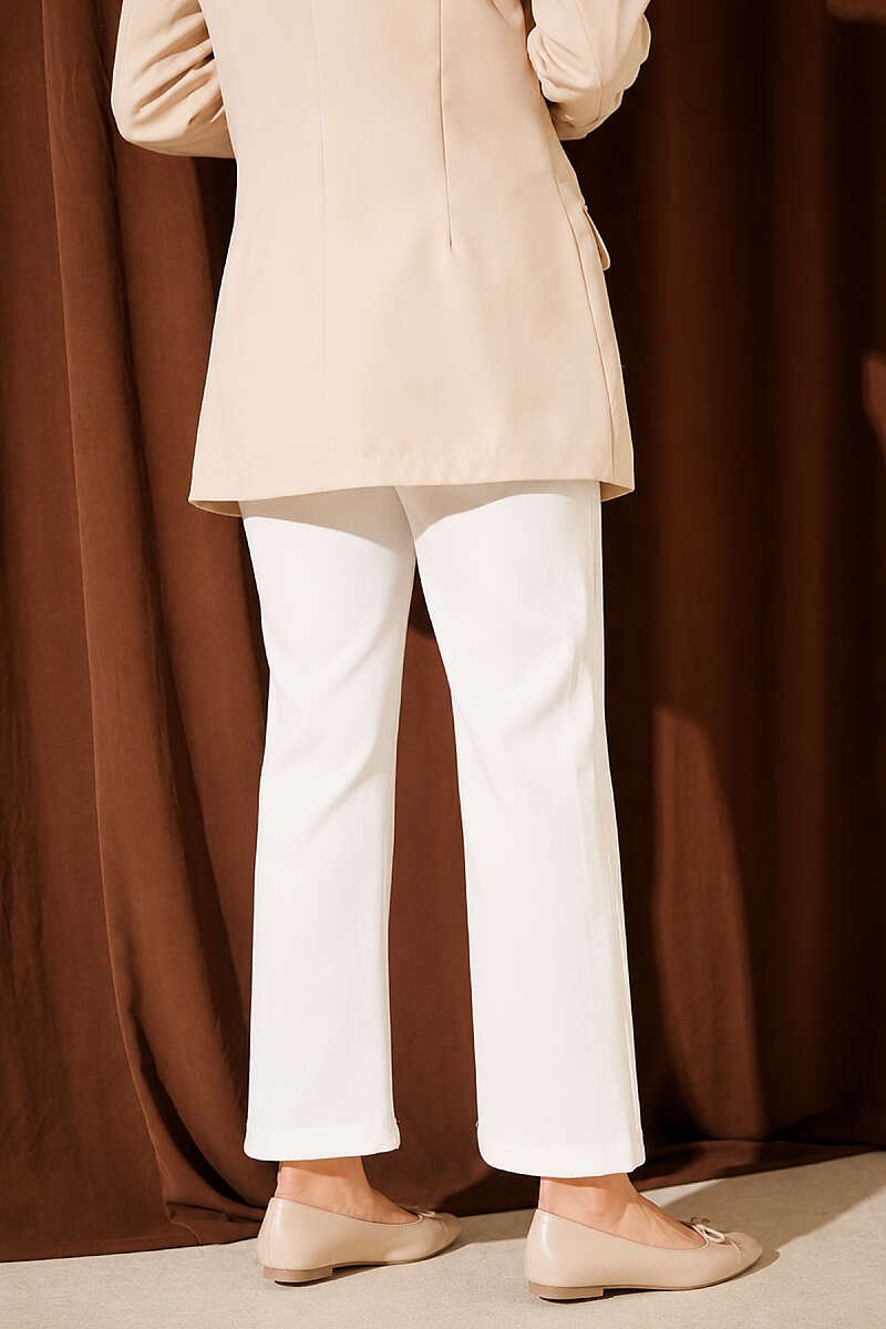 Scuba Trousers with Side Slits White – Image 3