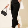 Scuba Trousers with Side Slits Black