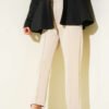 High-Waisted Slim Fit Scuba Pants Beige - Afbeelding 2