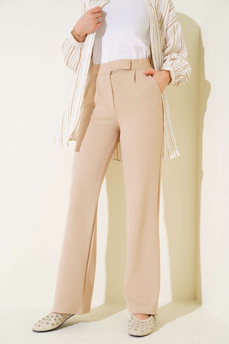 Velcro Palazzo Pants Beige
