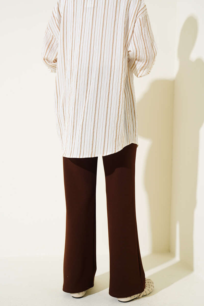 Velcro Palazzo Pants Brown - immagine 3