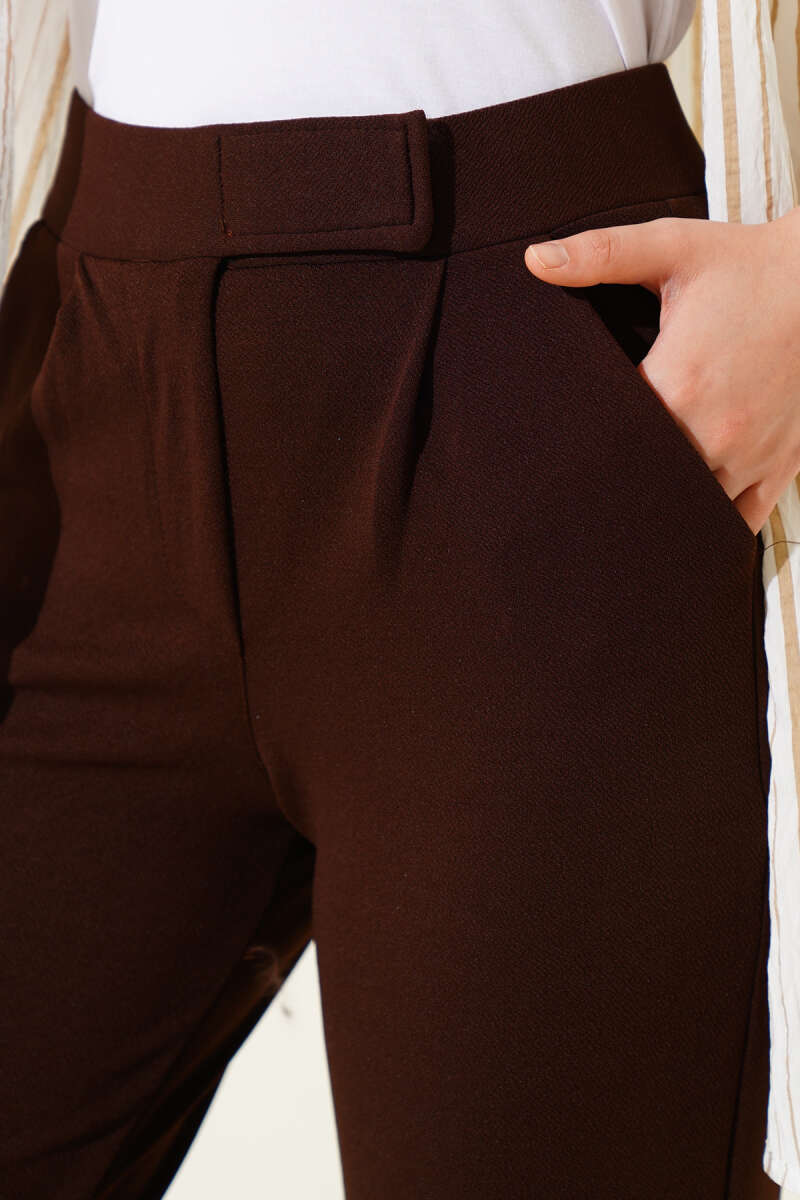 Velcro Palazzo Pants Brown - immagine 4