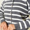 Striped Button Detail Short Knit Cardigan Smoke - Imagen 4