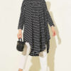 Striped Off-Shoulder Black Tunic Black - Image 2