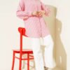 ⁦Striped Linen Look Shirt Rose Dust⁩ - الصورة ⁦2⁩