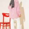⁦Striped Linen Look Shirt Rose Dust⁩ - الصورة ⁦3⁩