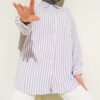 Striped Linen Look Shirt Lilac