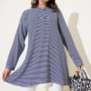 Striped Jersey Tunic Navy Blue