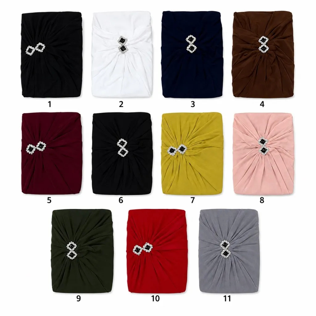 Crystal Buckle Hijab Cap al por mayor colour chart — 11 numbered colours (1–11)
