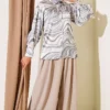 Wave Pattern Satin Shirt Grey - Imagen 2