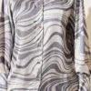 Wave Pattern Satin Shirt Grey - Imagen 4