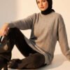 Drop Pattern Soft Knit Sweater Grey – Bild 2