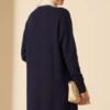 Drop Pattern Soft Knit Sweater Navy Blue – Bild 3