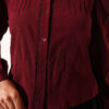 Short Blouse with Dart and Lace Detail Burgundy - Image 4
