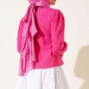 Short Blouse with Dart and Lace Detail Fuchsia - Afbeelding 3