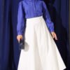 Short Blouse with Dart and Lace Detail Violet - Afbeelding 2