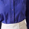 Short Blouse with Dart and Lace Detail Violet - Afbeelding 4
