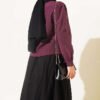 Short Blouse with Dart and Lace Detail Plum - Afbeelding 3