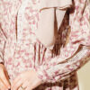 Lace-Trimmed Cuff Button Dress Beige - immagine 4