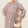 Lace-Trimmed Cuff Button Dress Lilac - Image 2